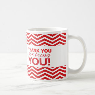 Taza De Café Chevron Rojo Gracias Mug
