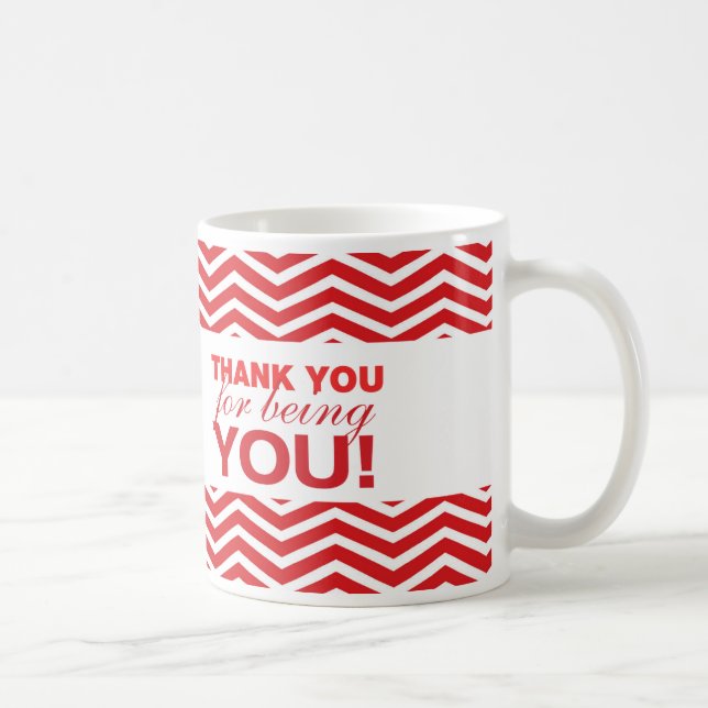Taza De Café Chevron Rojo Gracias Mug (Derecha)