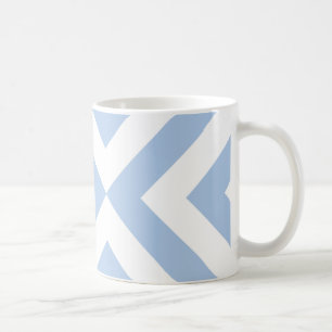 Taza De Café Chevrons azul claro y blanco