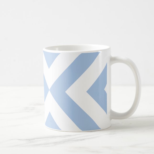 Taza De Café Chevrons azul claro y blanco (Derecha)