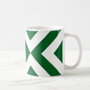 Taza De Café Chevrons verdes y blancos
