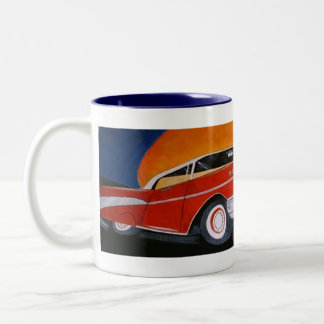 taza de café chevy roja 1957