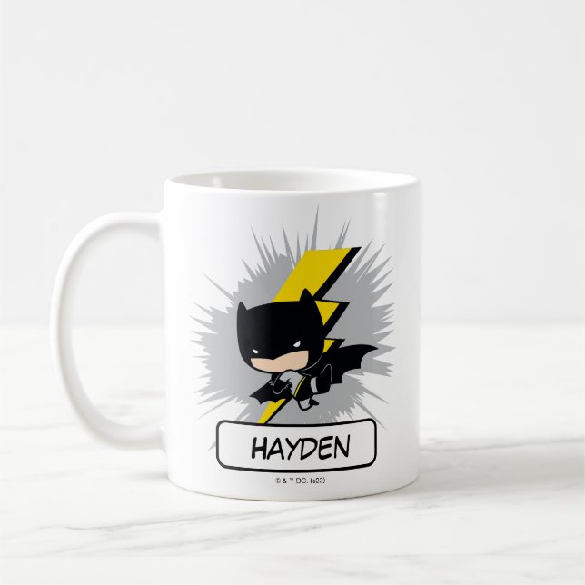 Taza De Café Chibi Batman Lightning Kick (Izquierda)