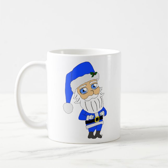 Taza De Café Chibi Blue Suit Santa (Izquierda)