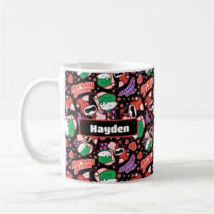 Taza De Café Chibi Joker and Harley Heart Pattern