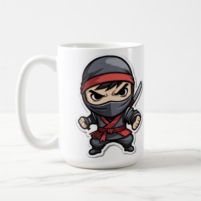Taza De Café Chibi Ninja Warrior Personalizado - Artes marciale (Izquierda)
