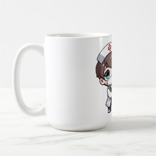 Taza De Café Chibi Personalizado de enfermeras - atención médic