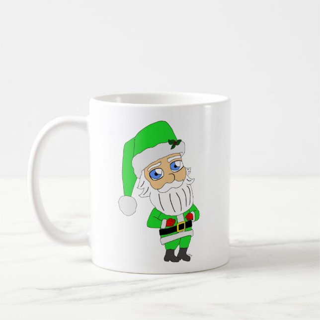 Taza De Café Chibi Santa traje verde (Izquierda)