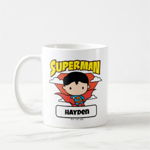 Taza De Café Chibi Superman Polka Dot Shield y Name