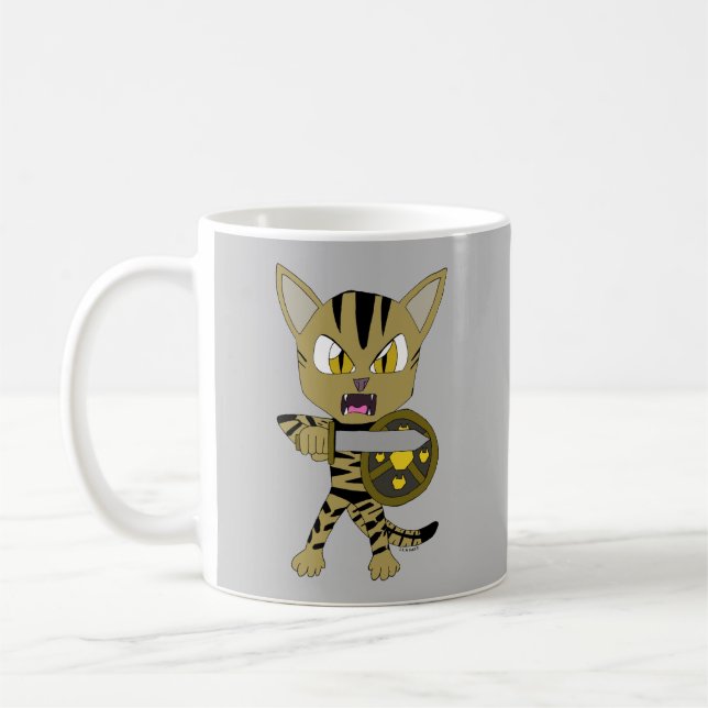 Taza De Café Chibi Warrior Cat (Izquierda)