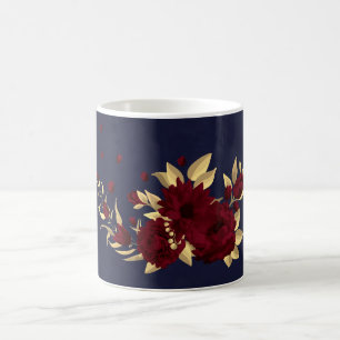 Taza De Café Chic burgundy y oro navy