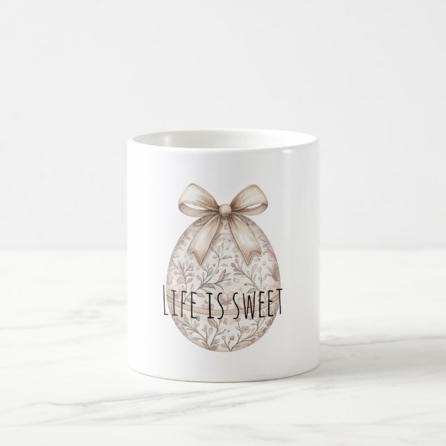Taza De Café Chic Cream Easter Egg Bow (Centro)
