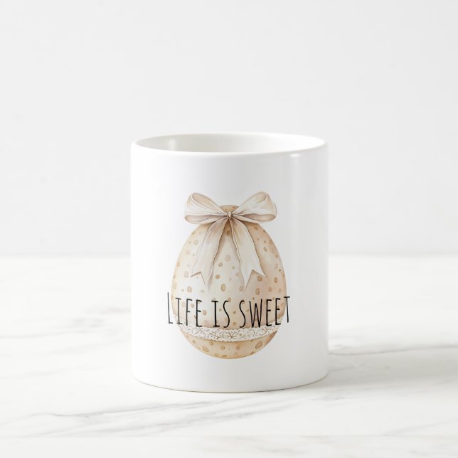 Taza De Café Chic Cream Easter Egg Bow (Centro)
