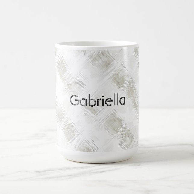 Taza De Café Chic Crema Rayas Blancas (Centro)
