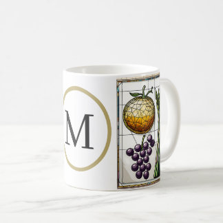 Taza De Café Chic Geometric Food & Monogram Coffee Mug