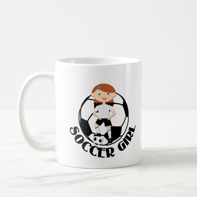 Taza De Café Chica 3 del fútbol y bola blanco y negro (Izquierda)