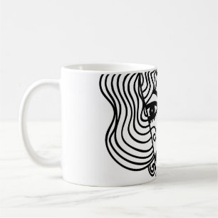 Taza De Café Chica abstracto decorativo. Ilustración vintage ad