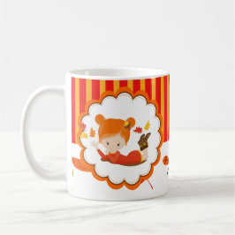 Taza De Café Chica Adorable De Otoño Pintado A Mano
