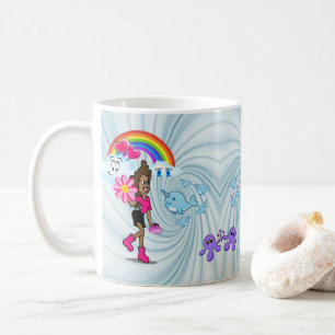Taza De Café Chica africano Rainbow Narwhal Mug