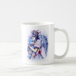 Taza De Café Chica ángel gótico rosa anime con Teddy