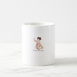 Taza De Café Chica Anime Chibi Bonita Vibraciones Positivas Est