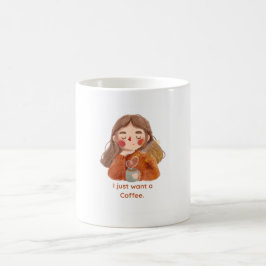 Taza De Café Chica Anime Lindo Acogedor Amante del Café 