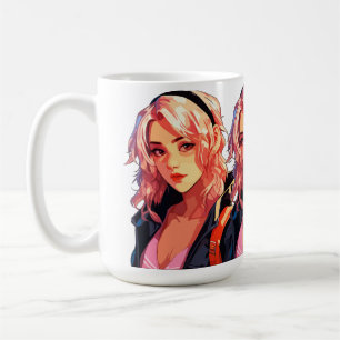 Taza De Café Chica Anime Radiante: Hermoso Arte de Manga