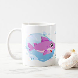 Taza De Café Chica Baby Shark - Rosa