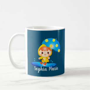 Taza De Café Chica bailando bajo la lluvia