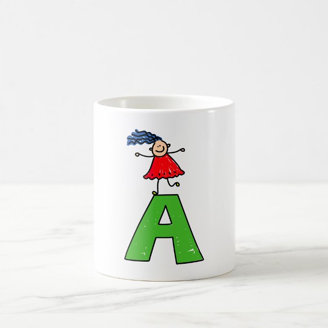 Taza De Café Chica bailando sobre la carta verde un alfabeto di (Subido por el creador)