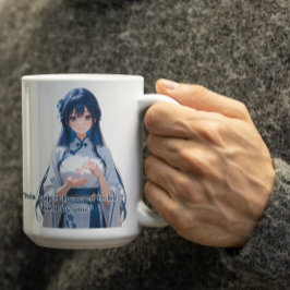 Taza De Café Chica Bluish Hair Royal Anime