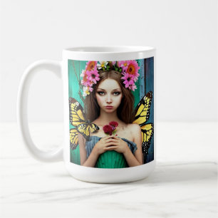 Taza De Café Chica bonito con mariposas y flores