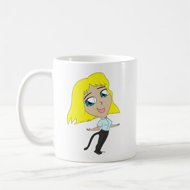Taza De Café chica chibi con cola (Izquierda)