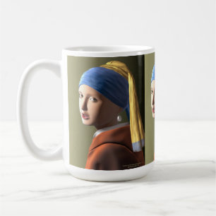 Taza De Café Chica con arete de perlas