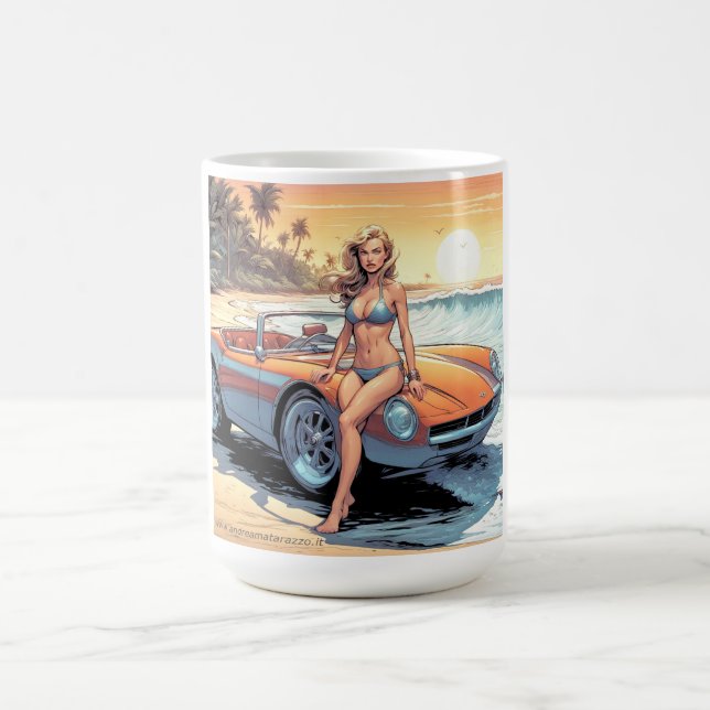 Taza De Café Chica con coche deportivo (Centro)