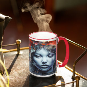 Taza De Café Chica con flores Versión 1