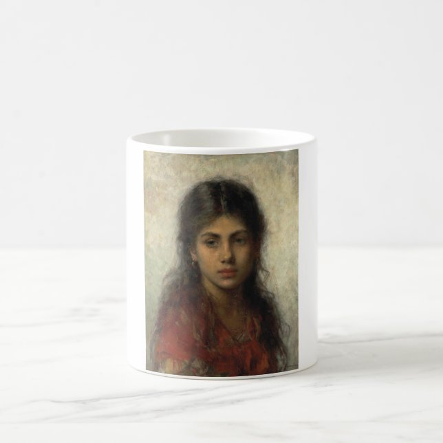 Taza De Café Chica con un Shawl Rojo (por Alexei Harlamoff) (Centro)