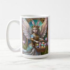 Taza De Café Chica Con Vestido De Ángel Conejito De Pascua