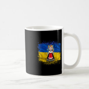 Taza De Café Chica con vestido nacional ucraniano bandera de Uc
