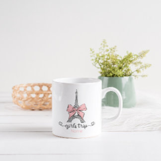 Taza De Café Chica Coquette Viaje Torre Eiffel y Personalizado