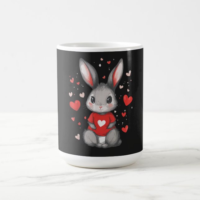 Taza De Café Chica Corazón Amante de Conejos (Centro)
