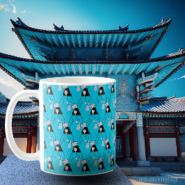 Taza De Café Chica coreano en Hanbok