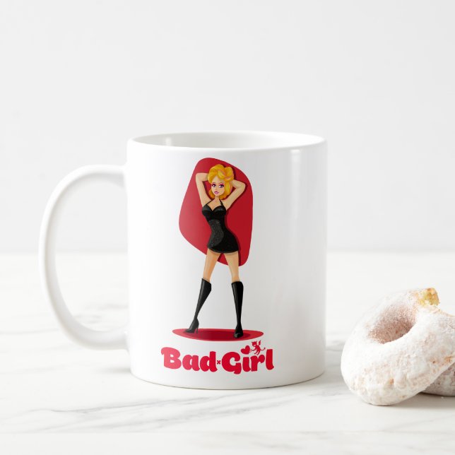 Taza De Café Chica Cuerdo De bonito En Blanco Negro (Con donut)