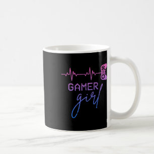 Taza De Café Chica Cute Heartbeat Gamer Para El Videojuego Chic