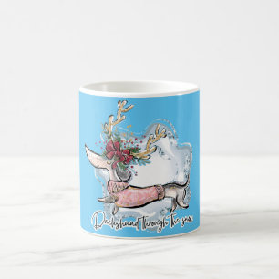 Taza De Café Chica Dachshund A Través De La Nieve