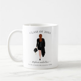 Taza De Café Chica de acuarela de graduado personalizado