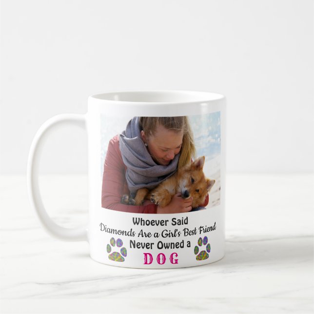 Taza De Café Chica de Amor Perro Mejor Amigo Mascota Foto (Izquierda)