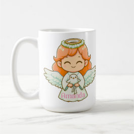 Taza De Café Chica de ángeles pequeños y ave