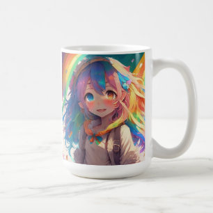 Taza De Café Chica de anime de arcoíris hermosa personalizada