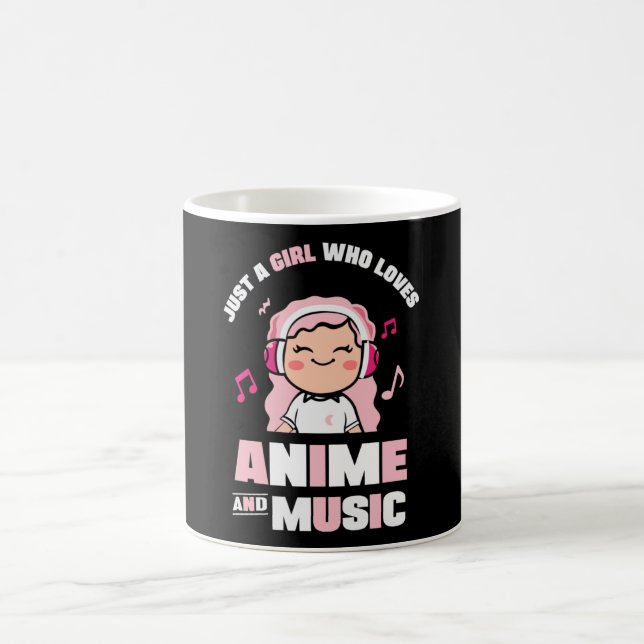 Taza De Café Chica de anime rosado | para Anime y Music Lover (Centro)
